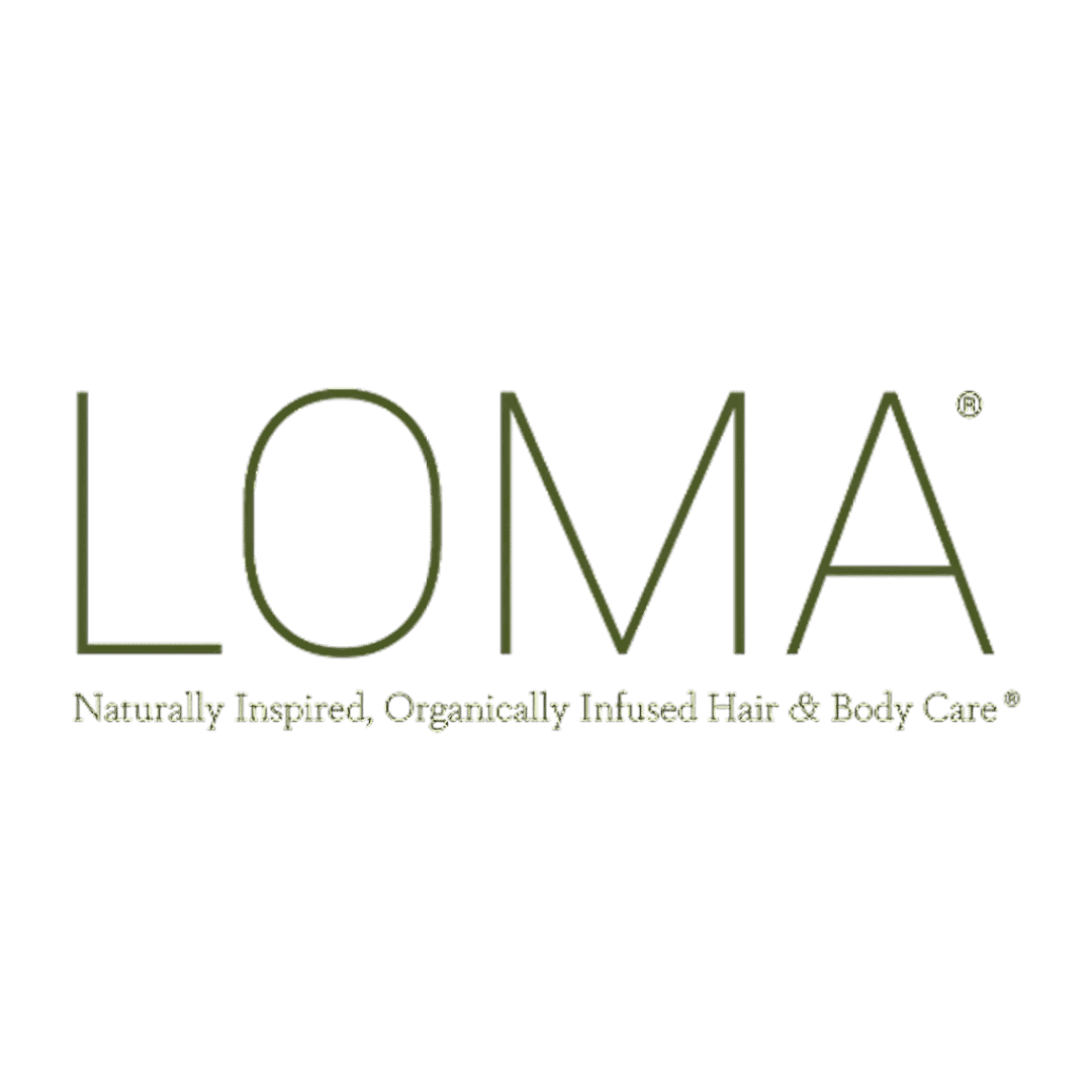 LOMA logo with tagline: Naturally Inspired, Organically Infused Hair & Body Care.